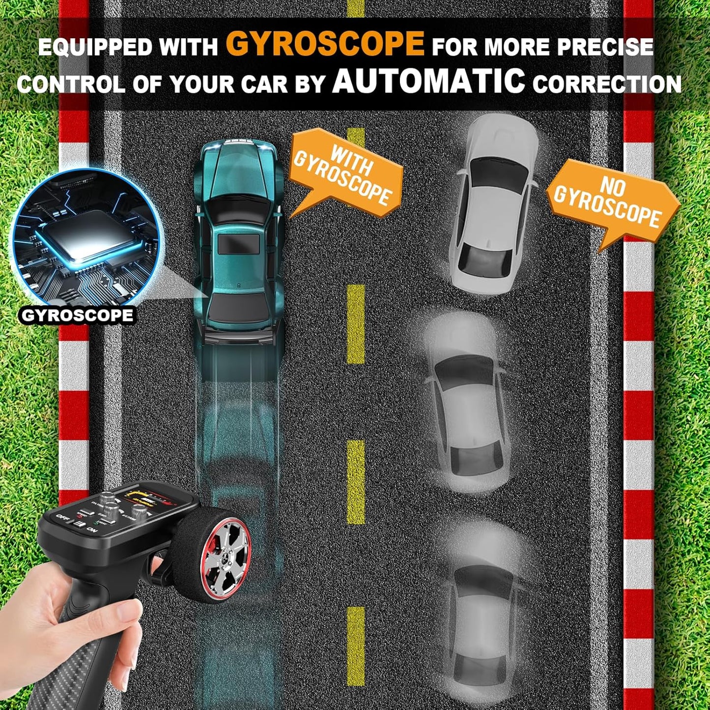 Mini RC Drift Car 1:43 – Fast Charging 4WD with LED Lights