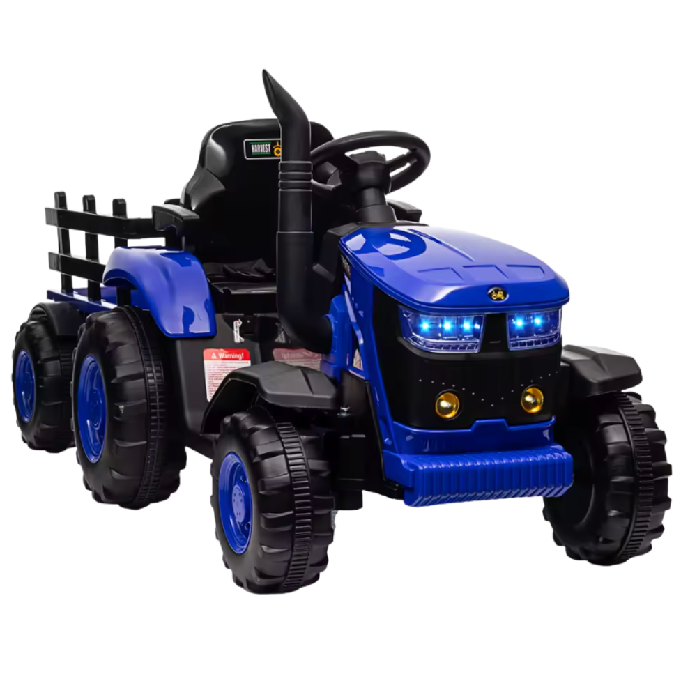 12V Kids Ride-On Tractor with Trailer, Remote Control & Bluetooth